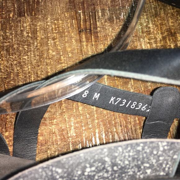 SAS San Antonio Shoes Nouveau Leather Cross Strap Heel Sandal  Black Womens 8 M - Picture 5 of 10